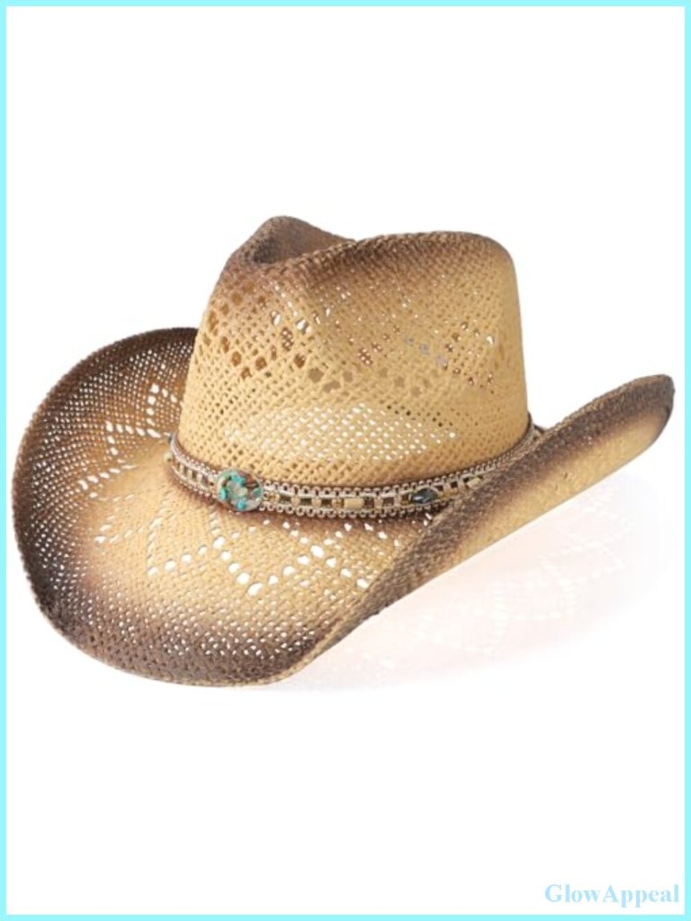 Paper Cowboy Hat Shapeable Brim Western Cowgirl Sun Hat